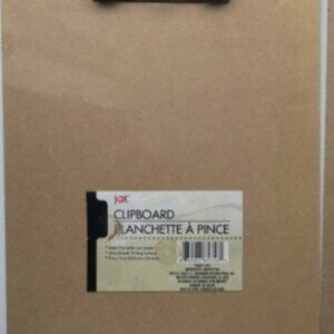 Jot Clipboard Brown Hardboard Masonite Standard 9" x 12" with Silver Clip